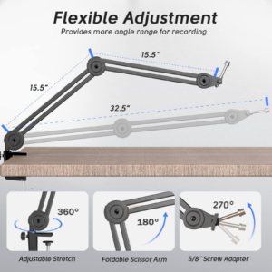 FIFINE BM63 Heavy Duty Microphone Arm Stand